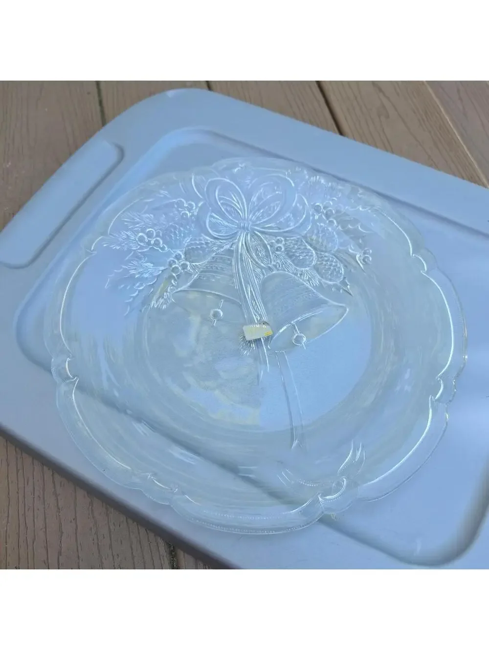 #vintage Holiday Bells Hostess Platter 14 3/4